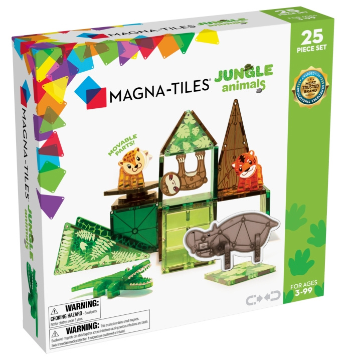 Magna Tiles Magna-Tiles - Djungeldjur 25 st set (90222) i gruppen LEKSAKER, BARN- & BABYPRODUKTER / Leksaker / Byggleksaker / Byggklossar & övriga byggleksaker hos TP E-commerce Nordic AB (D27636)