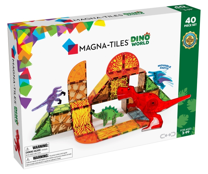 Magna Tiles Magna-Tiles - Dino World 40-delars set (90232) i gruppen LEKSAKER, BARN- & BABYPRODUKTER / Leksaker / Byggleksaker / Byggklossar & övriga byggleksaker hos TP E-commerce Nordic AB (D27639)