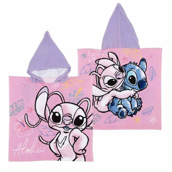 Disney Stitch (lila) - poncho i mikrofiber - 50 x 100 cm (WD16999) i gruppen LEKSAKER, BARN- & BABYPRODUKTER / Babysaker / Bad hos TP E-commerce Nordic AB (D27686)
