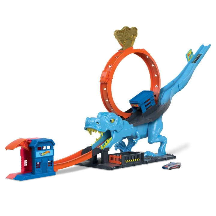 Hot Wheels City T-Rex lekset med loop och stunt (HKX42) i gruppen LEKSAKER, BARN- & BABYPRODUKTER / Leksaker / Leksaksbilar & andra fordon hos TP E-commerce Nordic AB (D27699)