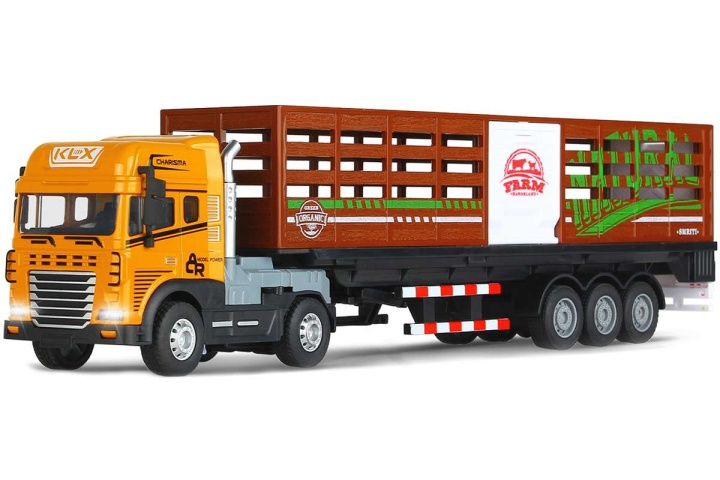 KLX Die-cast lastbil med djursläp, ljus och ljud (534677) i gruppen LEKSAKER, BARN- & BABYPRODUKTER / Leksaker / Leksaksbilar & andra fordon hos TP E-commerce Nordic AB (D27771)