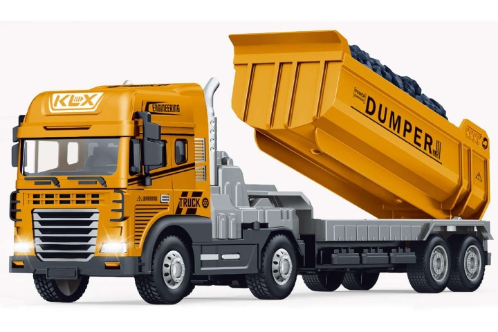 KLX Die-cast lastbil med dumper, friktion, ljus och ljud (534679) i gruppen LEKSAKER, BARN- & BABYPRODUKTER / Leksaker / Leksaksbilar & andra fordon hos TP E-commerce Nordic AB (D27773)