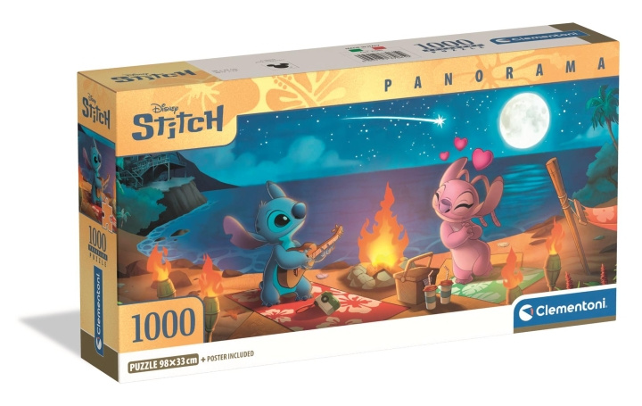 Clementoni Pussel Panorama HQC Disney Stitch, 1000 bitar (I-37061) i gruppen LEKSAKER, BARN- & BABYPRODUKTER / Leksaker / Barnpussel hos TP E-commerce Nordic AB (D27833)