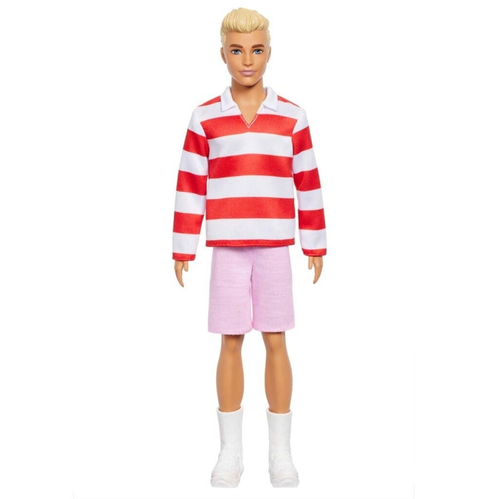 Barbie Fashionista Ken Docka Röd- och vitrandig (HYV01) i gruppen LEKSAKER, BARN- & BABYPRODUKTER / Leksaker / Dockor & Tillbehör hos TP E-commerce Nordic AB (D27847)
