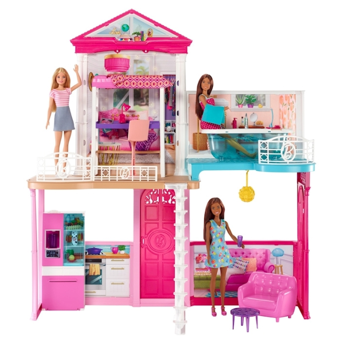 Barbie Hus med möbler och tillbehör (GLH56) i gruppen LEKSAKER, BARN- & BABYPRODUKTER / Leksaker / Dockor & Tillbehör hos TP E-commerce Nordic AB (D27866)