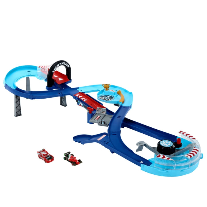 Disney Cars – GRC Super Play Set with McQueen and Francesco (HXJ32) i gruppen LEKSAKER, BARN- & BABYPRODUKTER / Leksaker / Leksaksbilar & andra fordon hos TP E-commerce Nordic AB (D27868)