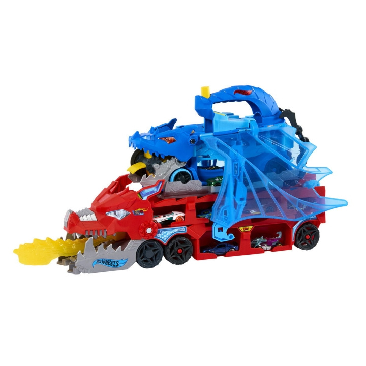 Hot Wheels City Ultimate Dual Dragon Hauler (JBM72) i gruppen LEKSAKER, BARN- & BABYPRODUKTER / Leksaker / Leksaksbilar & andra fordon hos TP E-commerce Nordic AB (D27873)