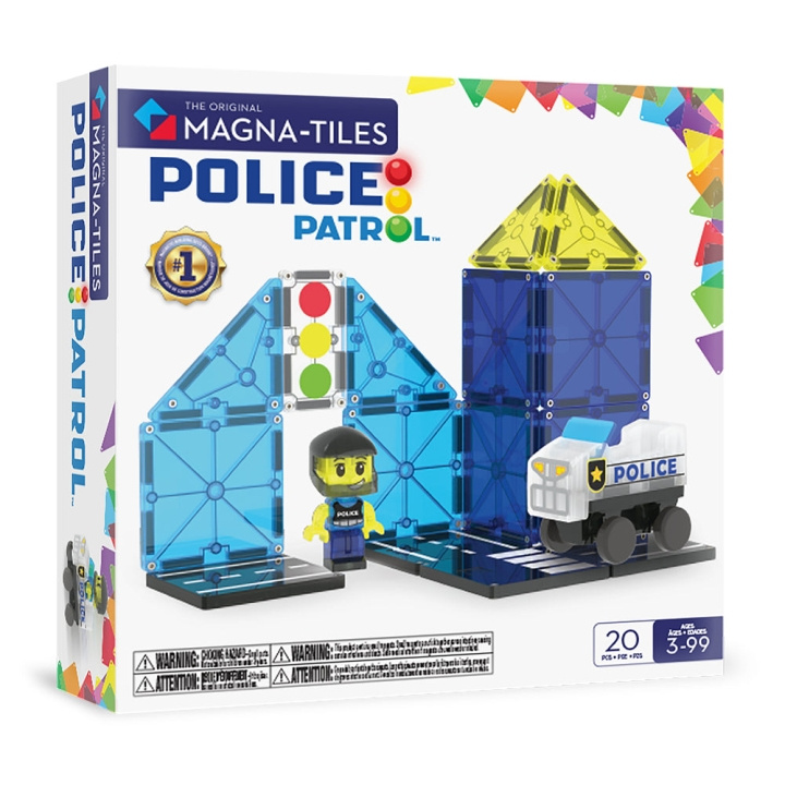 Magna Tiles Polispatrullen™ 20-delars set (90353) i gruppen LEKSAKER, BARN- & BABYPRODUKTER / Leksaker / Byggleksaker / Byggklossar & övriga byggleksaker hos TP E-commerce Nordic AB (D27990)