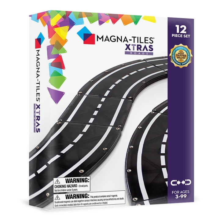 Magna Tiles MAGNA-TILES - XTRAS Roads Set med 12 delar (90235B) i gruppen LEKSAKER, BARN- & BABYPRODUKTER / Leksaker / Byggleksaker / Byggklossar & övriga byggleksaker hos TP E-commerce Nordic AB (D28002)