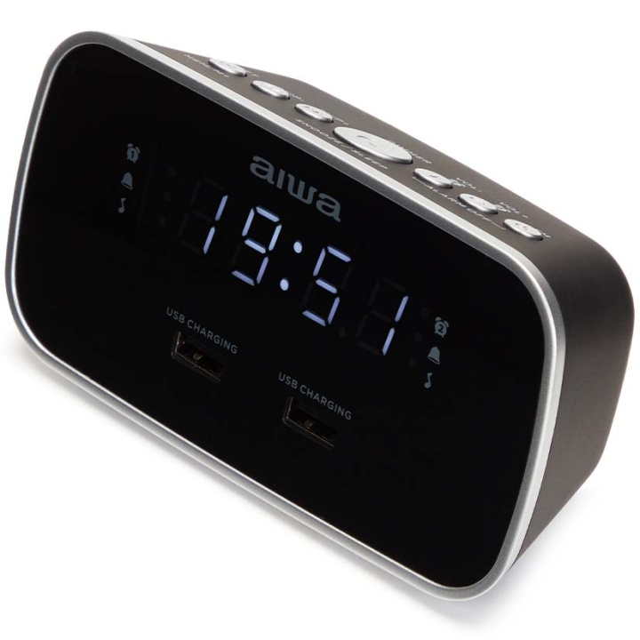 AIWA Klockradio Två alarm USB ladd-uttag Svart i gruppen HEMELEKTRONIK / Ljud & Bild / Hemmabio, HiFi & Bärbart / Radio & Väckarklockor / Klockradio hos TP E-commerce Nordic AB (D28016)