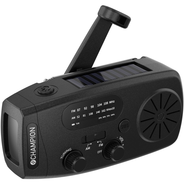 Champion Vevradio med ficklampa och solcell Svart i gruppen HEMELEKTRONIK / Ljud & Bild / Hemmabio, HiFi & Bärbart / Radio & Väckarklockor / Radio hos TP E-commerce Nordic AB (D28029)