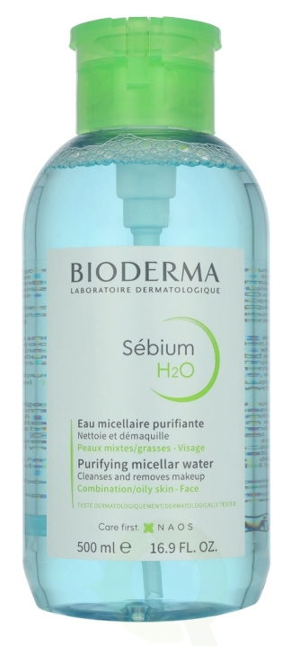 Bioderma Sebium H2O With Pump 500 ml Combination/Oily Skin i gruppen SKÖNHET & HÄLSA / Hudvård / Ansiktsvård / Ansiktsvatten & Facemist hos TP E-commerce Nordic AB (D28156)