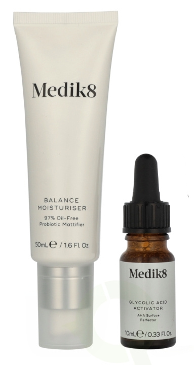 Medik8 Balance Moisturiser & Glycolic Acid Activator 55 ml Balance Moisturise 50ml/Glycolic Acid Activator 5ml i gruppen SKÖNHET & HÄLSA / Hudvård / Ansiktsvård / Serum Hud hos TP E-commerce Nordic AB (D28270)