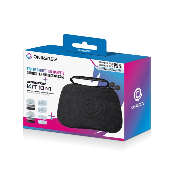 Oniverse Fodral för handkontroller med 10 tillbehör 4 ringar + 6 silikonlock - Grå i gruppen HEMELEKTRONIK / Spelkonsoler & Tillbehör / Sony PlayStation 5 hos TP E-commerce Nordic AB (D28398)
