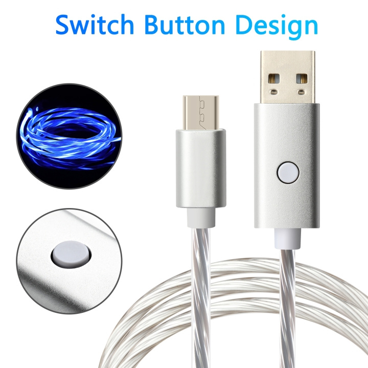 Oniverse Micro Usb-laddningskabel med led, 2 meter - vit i gruppen DATORER & KRINGUTRUSTNING / Datorkablar / USB-kablar / Micro-USB hos TP E-commerce Nordic AB (D28404)