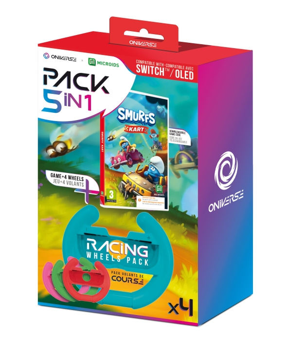 Oniverse 4 hjul + Smurfs Kart (kod i låda) i gruppen HEMELEKTRONIK / Spelkonsoler & Tillbehör / Nintendo Switch hos TP E-commerce Nordic AB (D28423)