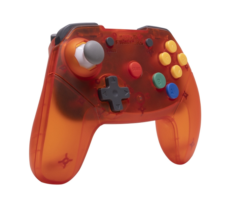 Retro-Fighters Brawler64 2,4G handkontroll - Orange i gruppen HEMELEKTRONIK / Spelkonsoler & Tillbehör / Nintendo Wii hos TP E-commerce Nordic AB (D28449)