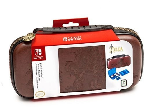 Nintendo Switch resefodral Deluxe - Zelda (brun) i gruppen HEMELEKTRONIK / Spelkonsoler & Tillbehör / Nintendo Switch 2 hos TP E-commerce Nordic AB (D28503)