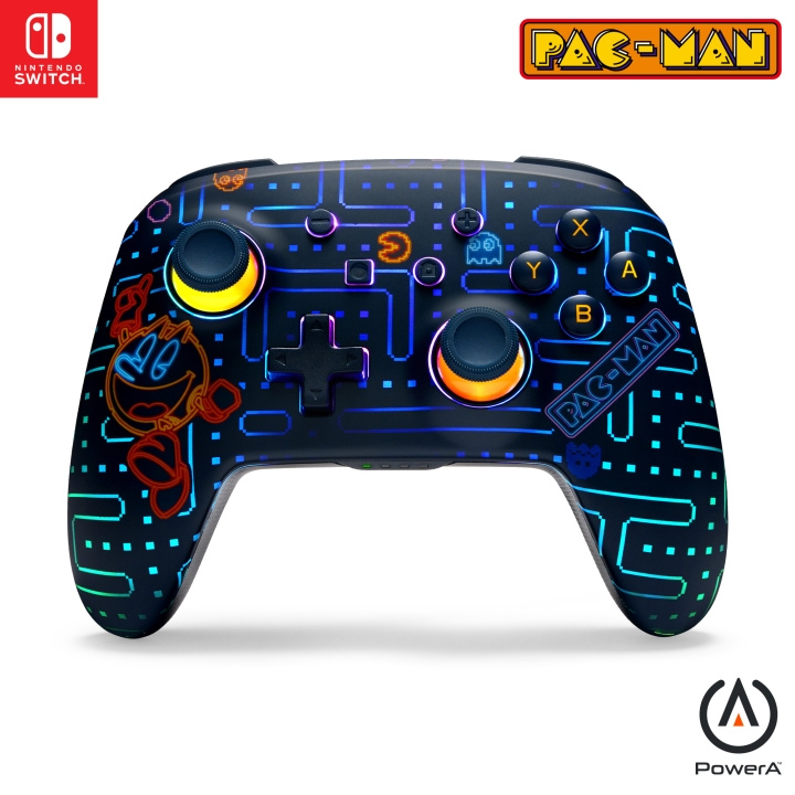 PowerA Förbättrad trådlös handkontroll - PAC-MAN Neon Arcade (Lumectra)/ Nintendo Switch i gruppen HEMELEKTRONIK / Spelkonsoler & Tillbehör / Nintendo Switch hos TP E-commerce Nordic AB (D28580)