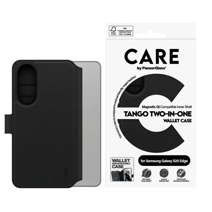 Panzer CARE by PanzerGlass - Feature Case Tango Två-i-ett plånboksfodral med Qi-kompatibel Samsung S25 Edge i gruppen SMARTPHONE & SURFPLATTOR / Mobilskydd / Samsung hos TP E-commerce Nordic AB (D28640)