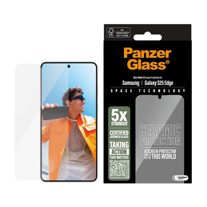 Panzer Glass - Keramiskt skärmskydd Samsung S25 Edge - Ultrabred passform i gruppen SMARTPHONE & SURFPLATTOR / Mobilskydd / Samsung hos TP E-commerce Nordic AB (D28644)