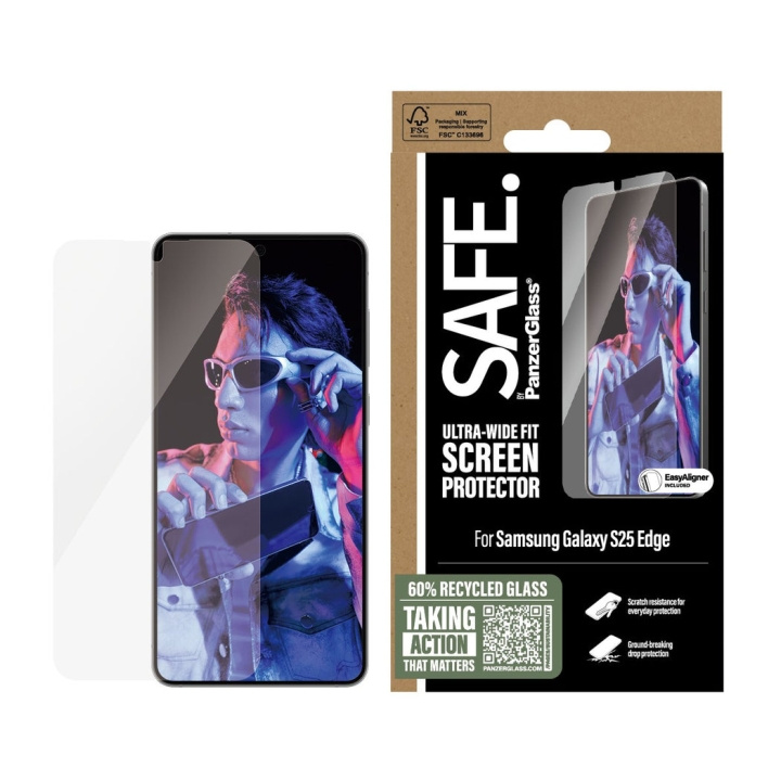 Panzer SAFE. by PanzerGlass - Skärmskydd Samsung S25 Edge - Ultrabred passform i gruppen SMARTPHONE & SURFPLATTOR / Mobilskydd / Samsung hos TP E-commerce Nordic AB (D28650)