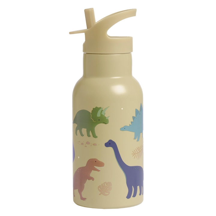 A little lovely company Dricksflaska i rostfritt stål - Dino - 7,3 x 20 x 7,3 cm i gruppen LEKSAKER, BARN- & BABYPRODUKTER / Äta & Dricka / Flaskor & Barnmuggar hos TP E-commerce Nordic AB (D28678)