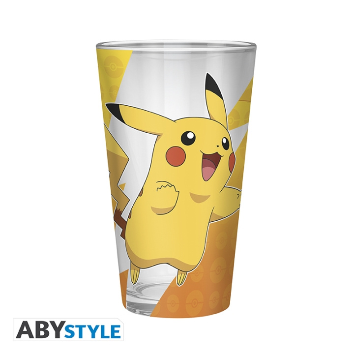 Abysse POKEMON Stort glas Premium - Pikachu-folie - 400 ml | LEKSAKER, BARN- & BABYPRODUKTER - Äta & Dricka - Flaskor & Barnmuggar | GameStuff