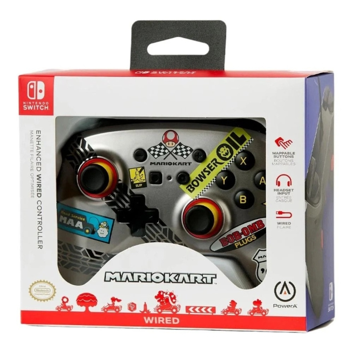 PowerA Enhanced trådbunden handkontroll för Nintendo Switch - Mario Kart i gruppen HEMELEKTRONIK / Spelkonsoler & Tillbehör / Nintendo Switch hos TP E-commerce Nordic AB (D28773)
