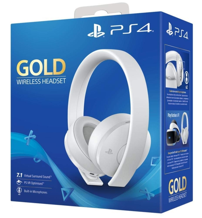 Sony PS4 Official Sony Gold Wireless Headset - White Edition i gruppen HEMELEKTRONIK / Spelkonsoler & Tillbehör / Sony PlayStation 4 hos TP E-commerce Nordic AB (D28830)