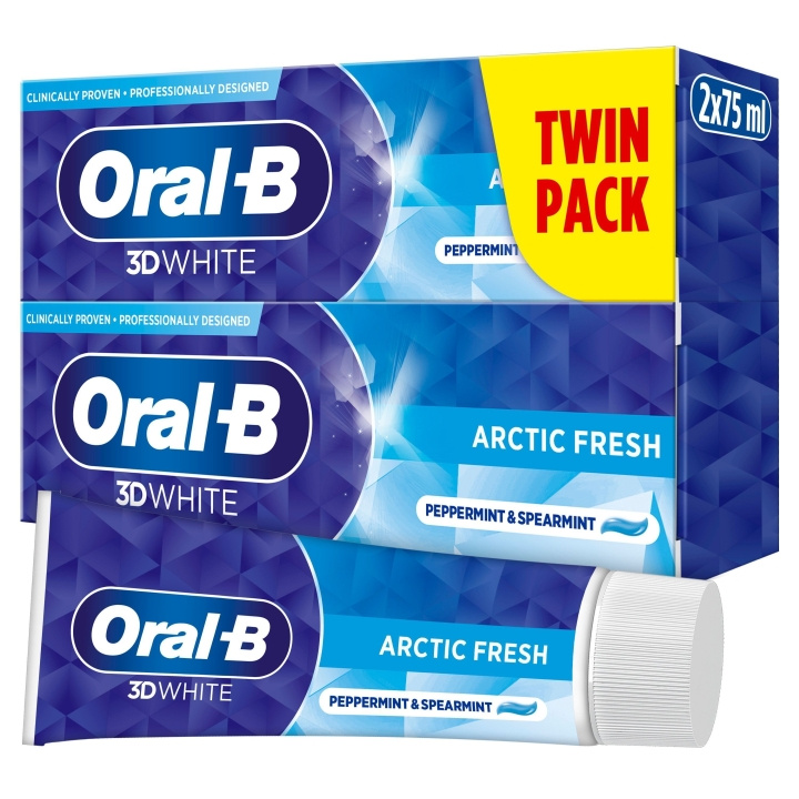 Oral B 3D White Arctic Fresh Tandkräm - 2x75 ml i gruppen SKÖNHET & HÄLSA / Munvård / Whiteningprodukter hos TP E-commerce Nordic AB (D28918)