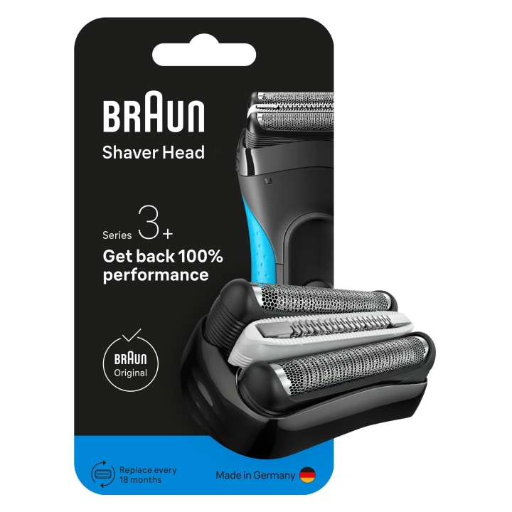 Braun Series 3+ elektrisk rakapparat ORIGINAL ersättningshuvud, 32B - Svart i gruppen SKÖNHET & HÄLSA / Hår & Styling / Rakning & Trimning / Rakapparater hos TP E-commerce Nordic AB (D28928)