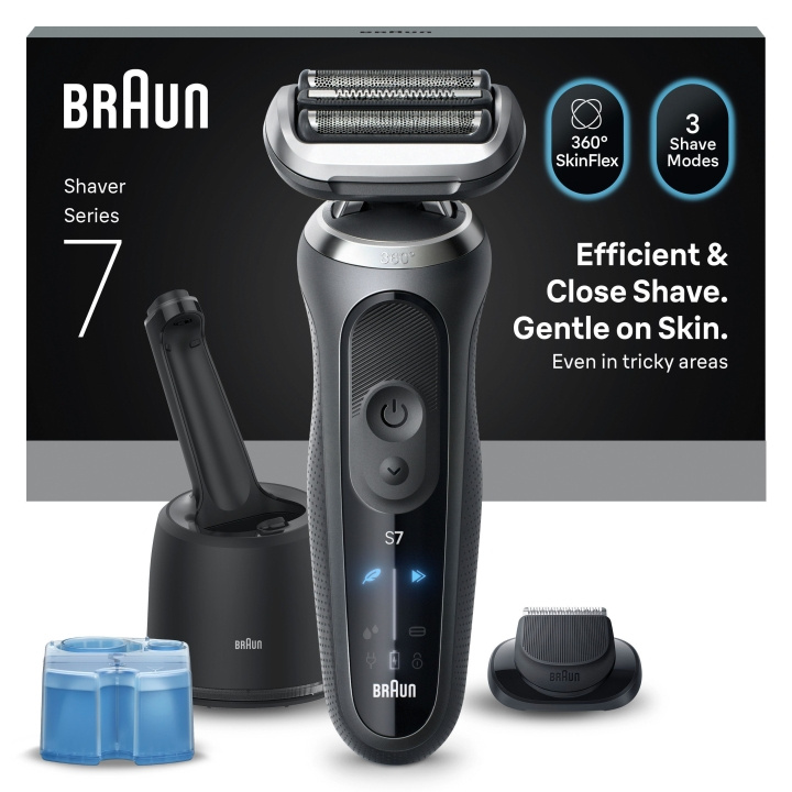 Braun Series 7 elektrisk rakapparat - SmartCare Center +1-tillbehör - 72-G7200CC - Grå i gruppen SKÖNHET & HÄLSA / Hår & Styling / Rakning & Trimning / Rakapparater hos TP E-commerce Nordic AB (D28941)