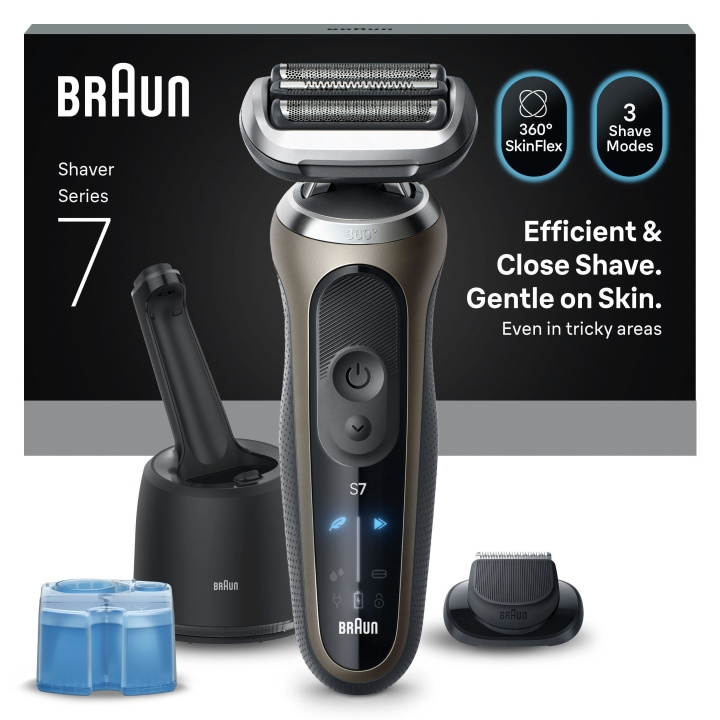 Braun Series 7 elektrisk rakapparat, SmartCare Center, +1-tillbehör, 72-C7200CC - Guld i gruppen SKÖNHET & HÄLSA / Hår & Styling / Rakning & Trimning / Rakapparater hos TP E-commerce Nordic AB (D28942)