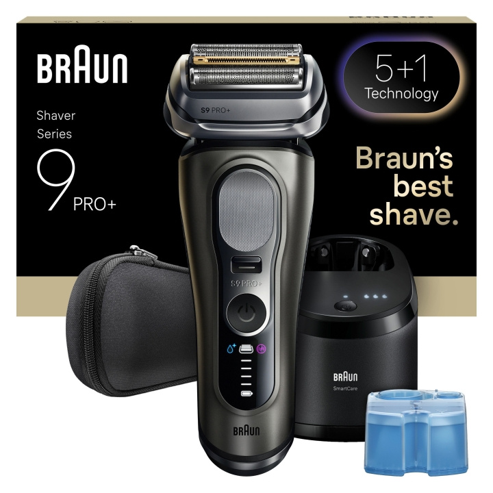 Braun Series 9 PRO+ Elektrisk rakapparat - Pro SensoAdapt, SmartCare Center, 9655CC - Grafitgrå i gruppen SKÖNHET & HÄLSA / Hår & Styling / Rakning & Trimning / Rakapparater hos TP E-commerce Nordic AB (D28946)