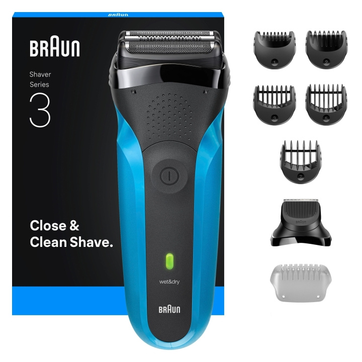 Braun Series 3 Elektrisk rakapparat, Wet & Dry, 310BT - Blue i gruppen SKÖNHET & HÄLSA / Hår & Styling / Rakning & Trimning / Rakapparater hos TP E-commerce Nordic AB (D28948)