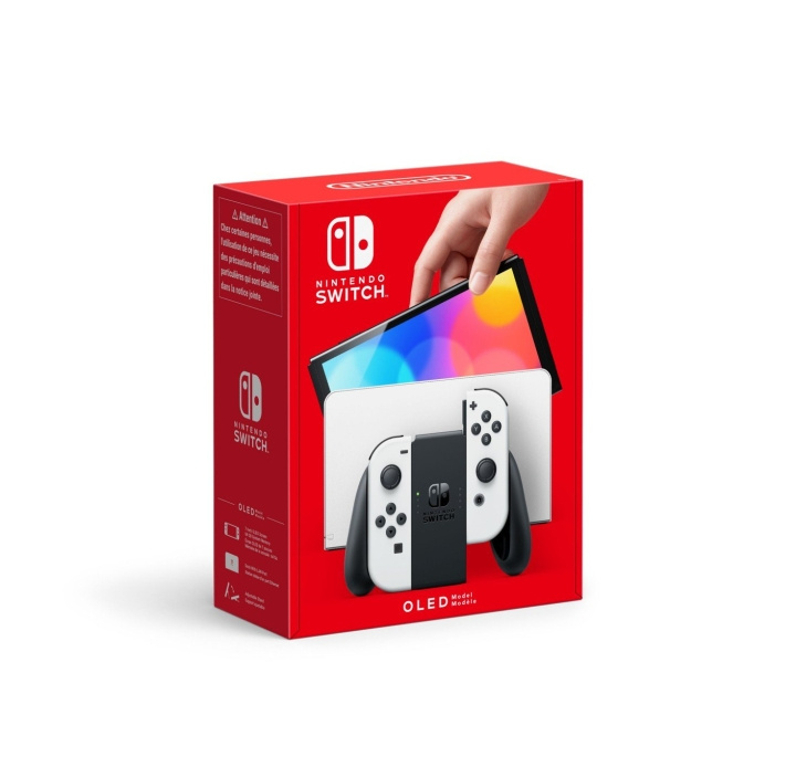 Nintendo Switch OLED-konsol med Joy-Con Svart & Vit i gruppen HEMELEKTRONIK / Spelkonsoler & Tillbehör / Nintendo Switch hos TP E-commerce Nordic AB (D29014)