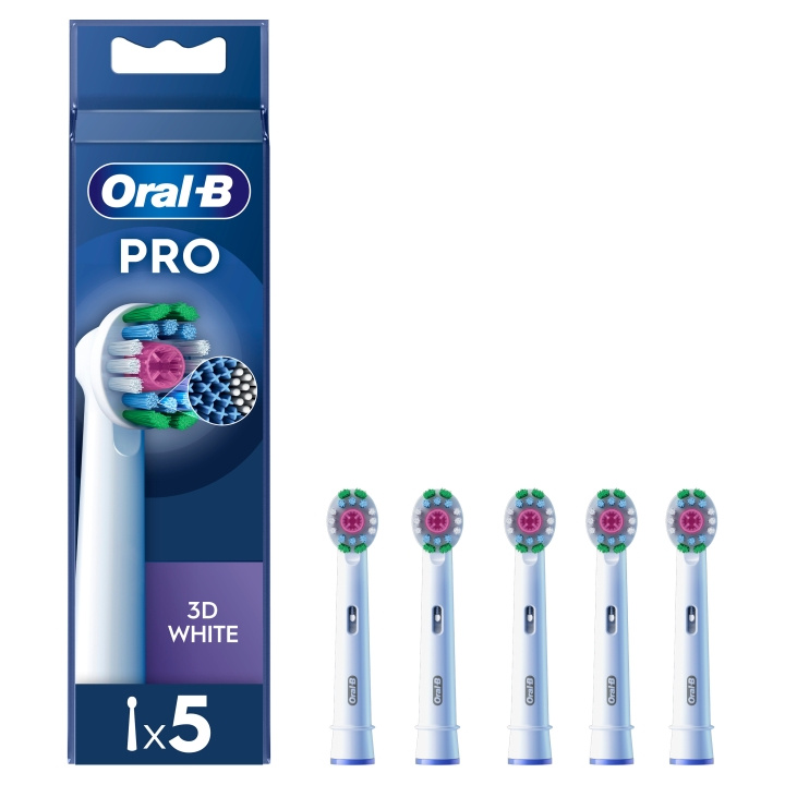 Oral B Pro 3D White Tandborsthuvuden - Vit - 5 st i gruppen SKÖNHET & HÄLSA / Munvård / Borsthuvuden & Tillbehör hos TP E-commerce Nordic AB (D29024)