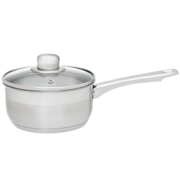 Maku Kastrull Basic i stål med glaslock 1,5 L i gruppen HEM, HUSHÅLL & TRÄDGÅRD / Köksredskap / Grytor & Kastruller hos TP E-commerce Nordic AB (D29099)