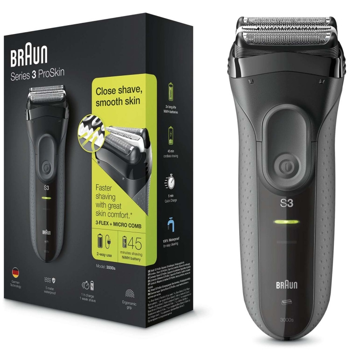 Braun Rakapparat 3000 BLK/GREY BOX MN i gruppen SKÖNHET & HÄLSA / Hår & Styling / Rakning & Trimning / Rakapparater hos TP E-commerce Nordic AB (D29111)