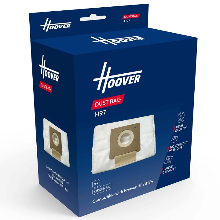 Hoover Dammsugarpåsar H97 för HE2/HE4/HF3 Pro, 4-Pack i gruppen HEM, HUSHÅLL & TRÄDGÅRD / Städprodukter / Dammsugare & Tillbehör / Tillbehör / Dammsugarpåsar hos TP E-commerce Nordic AB (D29115)
