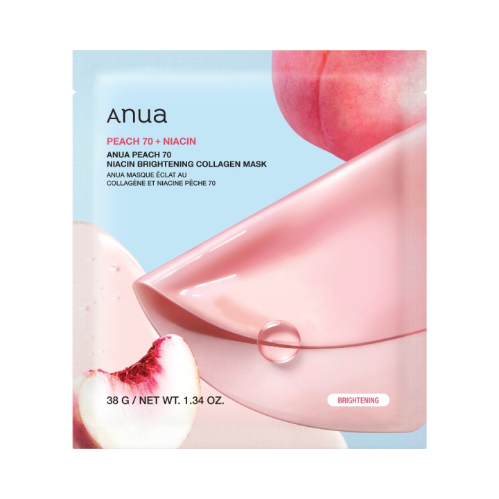 Anua Brightening Collagen Mask - Peach 70 Niacin i gruppen SKÖNHET & HÄLSA / Hudvård / Ansiktsvård / Masker hos TP E-commerce Nordic AB (D29462)