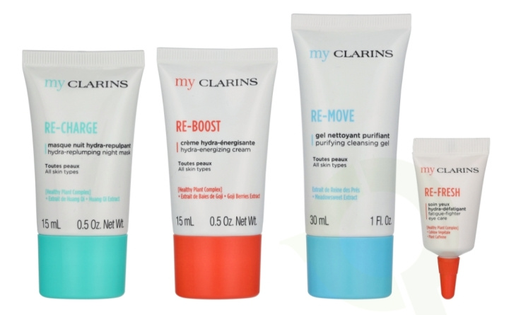 Clarins My Clarins Travel Set 63 ml Cleansing Gel 30ml/Hydra-En.Cream 15ml/Night Mask 15ml/Eye Care 3ml i gruppen SKÖNHET & HÄLSA / Hudvård / Ansiktsvård / Dagkräm hos TP E-commerce Nordic AB (D29595)