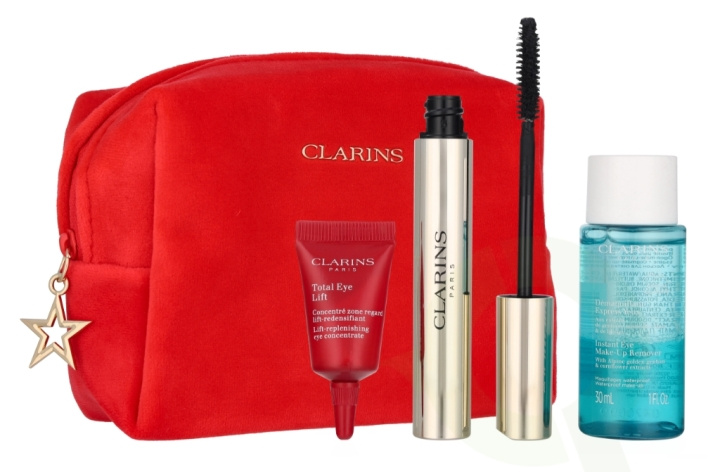 Clarins Supra Volume Mascara Set 41 ml Supra Volume Mascara 8ml/3ml/30ml i gruppen SKÖNHET & HÄLSA / Makeup / Ögon & Ögonbryn / Mascara hos TP E-commerce Nordic AB (D29598)