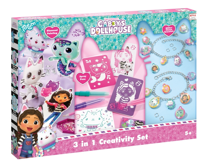 Totum Gabby\'s Dollhouse 3 i 1 kreativt set (TT420366) i gruppen LEKSAKER, BARN- & BABYPRODUKTER / Leksaker / Pyssel hos TP E-commerce Nordic AB (D29713)
