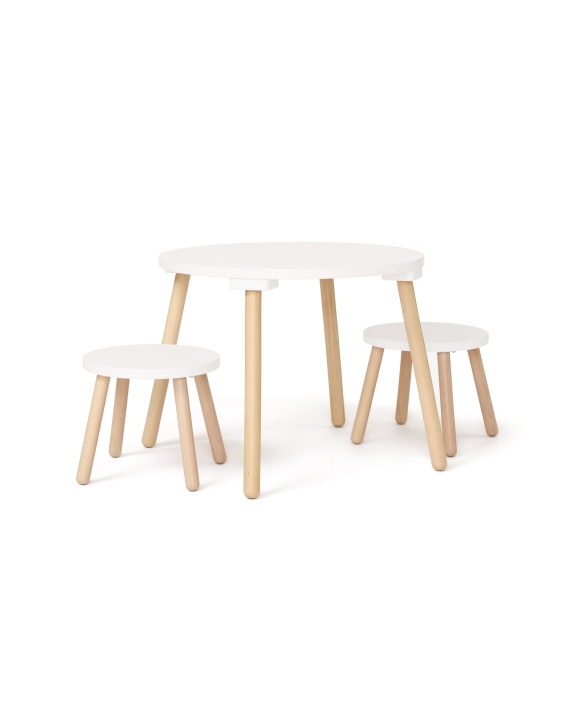 Kids Concept Pall- och bordsset - Vit - 77x77x46 cm i gruppen LEKSAKER, BARN- & BABYPRODUKTER / Barnrum / Övrig inredning hos TP E-commerce Nordic AB (D29743)