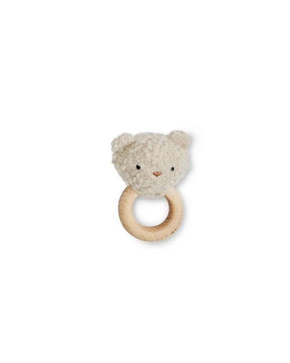 Smallstuff Skallra, björn, bouclè merinoull, natur - (40008-81) i gruppen LEKSAKER, BARN- & BABYPRODUKTER / Babysaker / Nappar & Bitringar hos TP E-commerce Nordic AB (D29747)