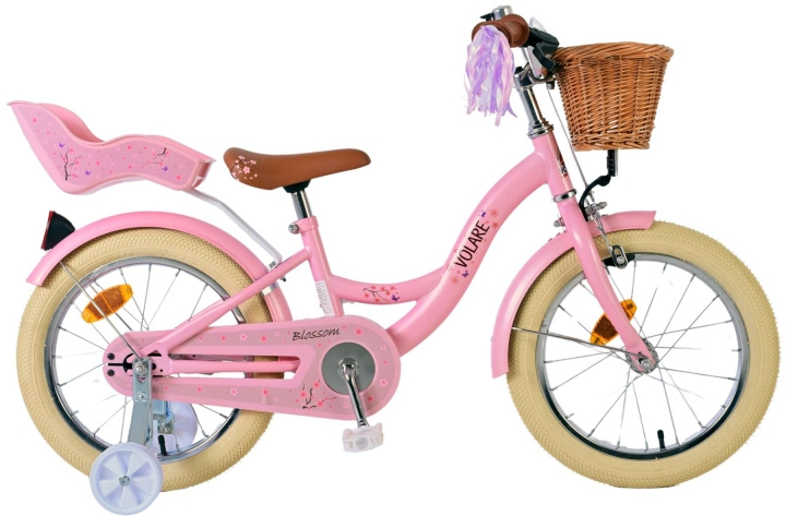 Volare Barncykel 16 - Blommig rosa (51650) i gruppen LEKSAKER, BARN- & BABYPRODUKTER / Uteleksaker / Cyklar & Sparkcyklar hos TP E-commerce Nordic AB (D29889)