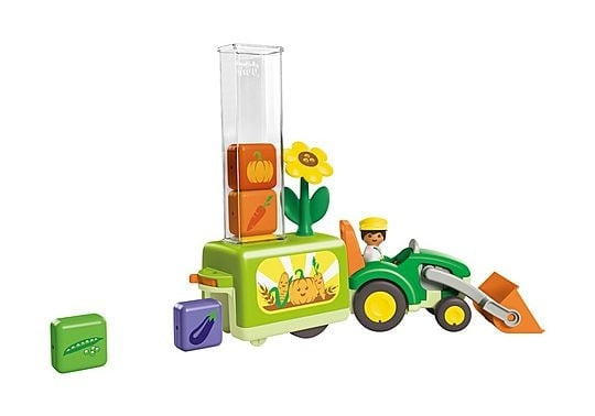 Playmobil Junior: Traktor med Load and Drop-såmaskin (71773) i gruppen LEKSAKER, BARN- & BABYPRODUKTER / Leksaker / Figurer, Miniatyrer & tillbehör hos TP E-commerce Nordic AB (D30000)