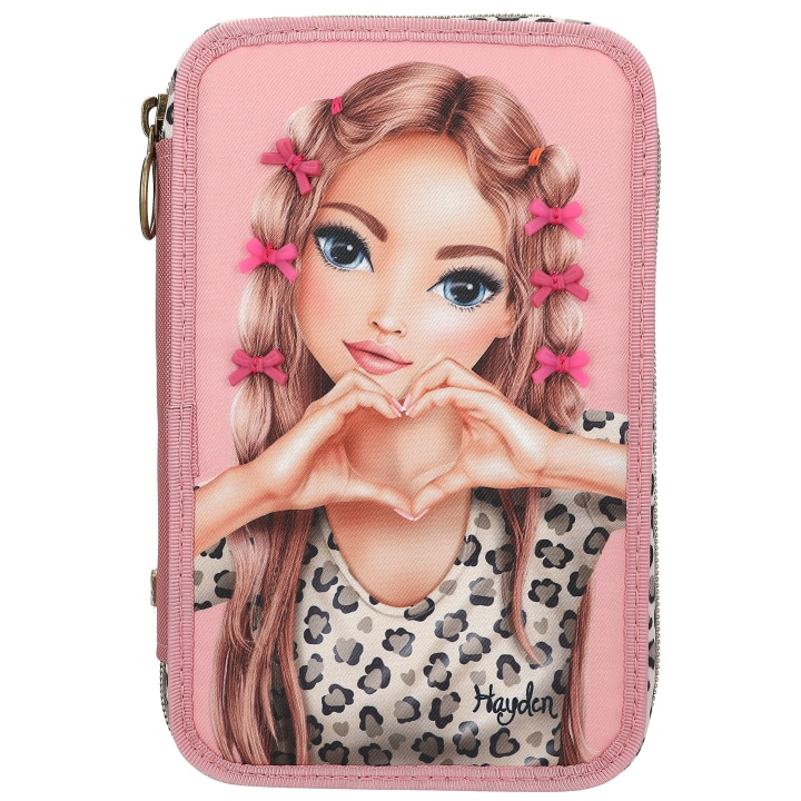 TOPModel Trippelpennfodral med Rosett LEOHEART - Rosa i gruppen LEKSAKER, BARN- & BABYPRODUKTER / Leksaker / Pennfodral hos TP E-commerce Nordic AB (D30086)